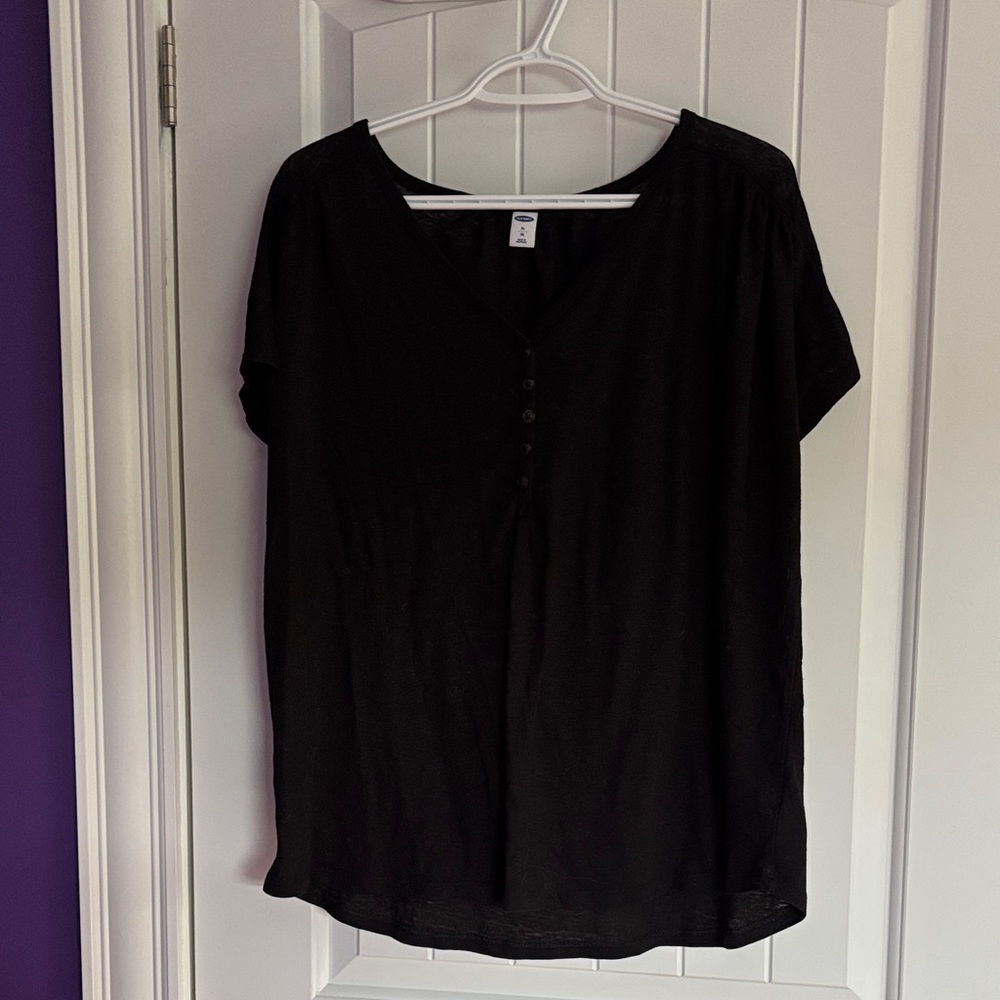 Old Navy Black Button-Front Shirt